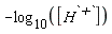 -log[10]([H^`+`])
