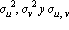 sigma[u]^2, sigma[v]^2*y*sigma[u, v]