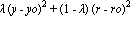 lambda*(y-yo)^2+(1-lambda)*(r-ro)^2