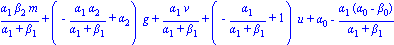 alpha[1]*beta[2]*m/(alpha[1]+beta[1])+(-alpha[1]*alpha[2]/(alpha[1]+beta[1])+alpha[2])*g+alpha[1]*v/(alpha[1]+beta[1])+(-alpha[1]/(alpha[1]+beta[1])+1)*u+alpha[0]-alpha[1]*(alpha[0]-beta[0])/(alpha[1]...