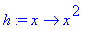 h := proc (x) options operator, arrow; x^2 end proc
