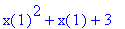 x(1)^2+x(1)+3