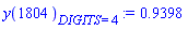 y(1804)[DIGITS = 4] := .9398