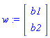 w := Vector(2, {(1) = b1, (2) = b2})