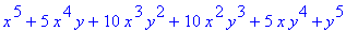 x^5+5*x^4*y+10*x^3*y^2+10*x^2*y^3+5*x*y^4+y^5