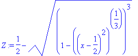 Z := 1/2-((1-((x-1/2)^2)^(1/3))^3)^(1/2)