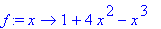 f := proc (x) options operator, arrow; 1+4*x^2-x^3 ...