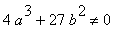 4*a^3+27*b^2 <> 0