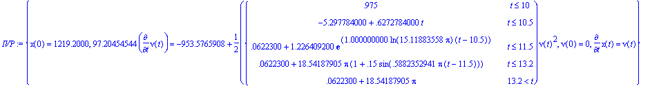 IVP := {x(0) = 1219.2000, 97.20454544*diff(v(t),t) ...