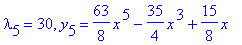 lambda[5] = 30, y[5] = 63/8*x^5-35/4*x^3+15/8*x