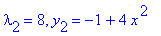 lambda[2] = 8, y[2] = -1+4*x^2