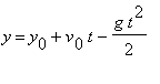 y = y[0]+v[0]*t-g*t^2/2
