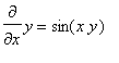 diff(y,x) = sin(x*y)