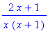 (2*x+1)/x/(x+1)
