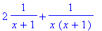 2*1/(x+1)+1/(x*(x+1))