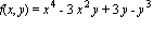 f(x, y) = x^4-3*x^2*y+3*y-y^3