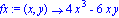 fx := proc (x, y) options operator, arrow; 4*x^3-6*x*y end proc