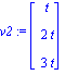 v2 := matrix([[t], [2*t], [3*t]])