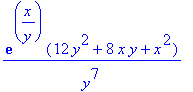 exp(x/y)*(12*y^2+8*x*y+x^2)/y^7