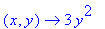 proc (x, y) options operator, arrow; 3*y^2 end proc...