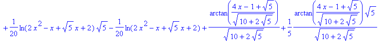 1/5*ln(1+x)-1/20*ln(2*x^2-x-sqrt(5)*x+2)*sqrt(5)-1/...
