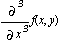 Diff(f(x, y), `$`(x, 3))