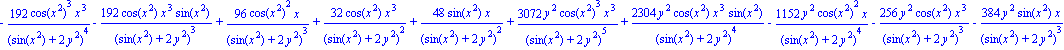 -192*cos(x^2)^3*x^3/(sin(x^2)+2*y^2)^4-192*cos(x^2)*x^3*sin(x^2)/(sin(x^2)+2*y^2)^3+96*cos(x^2)^2*x/(sin(x^2)+2*y^2)^3+32*cos(x^2)*x^3/(sin(x^2)+2*y^2)^2+48*sin(x^2)*x/(sin(x^2)+2*y^2)^2+3072*y^2*cos(...