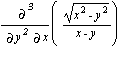 Diff(sqrt(x^2-y^2)/(x-y), x, `$`(y, 2))