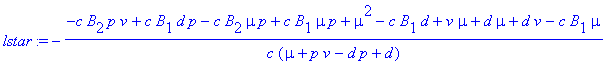 lstar := -(-c*B[2]*p*v+c*B[1]*d*p-c*B[2]*mu*p+c*B[1...