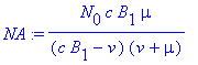 NA := N[0]*c*B[1]*mu/((c*B[1]-v)*(v+mu))
