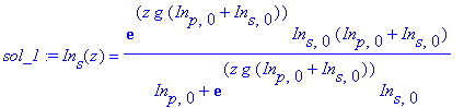 sol_1 := In[s](z) = exp(z*g*(In[p,0]+In[s,0]))*In[s,0]*(In[p,0]+In[s,0])/(In[p,0]+exp(z*g*(In[p,0]+In[s,0]))*In[s,0])
