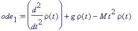 ode[1] := diff(rho(t),`$`(t,2))+g*rho(t)-M*t^2*rho(t)