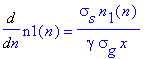 Diff(n1(n),n) = sigma[s]*n[1](n)/(gamma*sigma[g]*x)