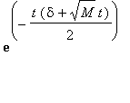 exp(-t*(delta+sqrt(M)*t)/2)
