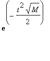 exp(-t^2*sqrt(M)/2)