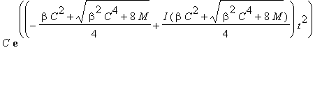C*exp((-(beta*C^2+sqrt(beta^2*C^4+8*M))/4+I*(beta*C^2+sqrt(beta^2*C^4+8*M))/4)*t^2)