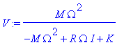 V := M*Omega^2/(-M*Omega^2+R*Omega*I+K)