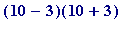 (10-3)(10+3)