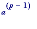 a^(p-1)