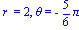 ` r ` = 2, theta = -5/6*Pi