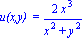 `u(x,y) ` = 2*x^3/(x^2+y^2)
