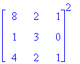 matrix([[8, 2, 1], [1, 3, 0], [4, 2, 1]])^2