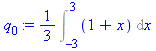 1/3*Int(1+x, x = -3 .. 3)