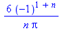 6*(-1)^(1+n)/(n*Pi)
