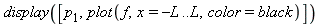 display([p[1], plot(f, x = -L .. L, color = black)])