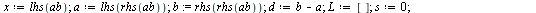 `:=`(SlantE, proc (f, ab, n) local a, b, j, d, s, x, L, g; `:=`(x, lhs(ab)); `:=`(a, lhs(rhs(ab))); `:=`(b, rhs(rhs(ab))); `:=`(d, `+`(b, `-`(a))); `:=`(L, []); `:=`(s, 0); `:=`(g, Slant(n)); for j to...