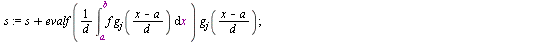 `:=`(PieceLQE, proc (f, ab, n) local a, b, j, d, s, x, L, g; `:=`(x, lhs(ab)); `:=`(a, lhs(rhs(ab))); `:=`(b, rhs(rhs(ab))); `:=`(d, `+`(b, `-`(a))); `:=`(L, []); `:=`(s, 0); `:=`(g, PieceLQ(n)); for ...