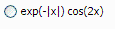 exp(-|x|) cos(2x)