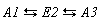`&lrarr;`(A1, E2) and `&lrarr;`(E2, A3)